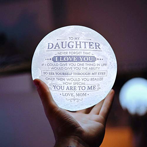 Engraved Moon Lamp Night Light - from Mom/Dad to Daughter