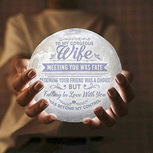 Engraved & Customized Moon Lamp Night Light-To Gorgeous Wife