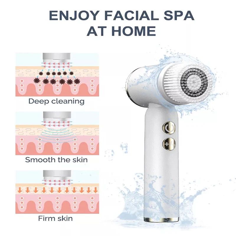 LED Waterproof Electric Facial Brush for Blackhead Removal and Pore Cleansing