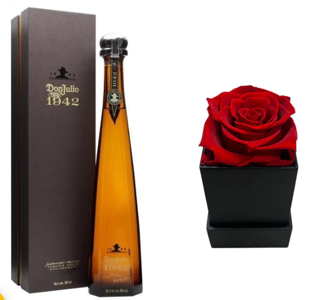 Don Julio 1942 Tequila Anejo Preserved  Rose Gift Set